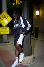 Family Windbreaker Set Black White front look