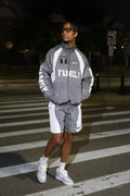 Family Windbreaker Set Grey White front look