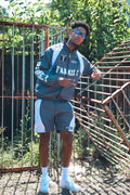 JC-26 Family Windbreaker Set Gray White full look